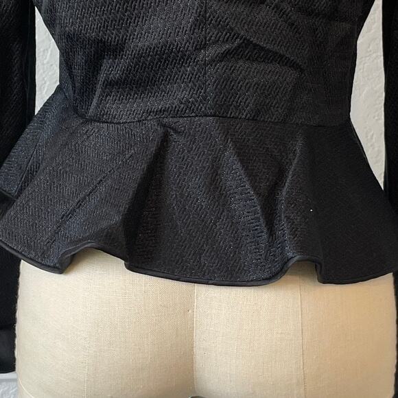 Escada Couture Black Corset Blazer Jacket Size 36 – Gold Button Sculpted Waist - Picture 12 of 13